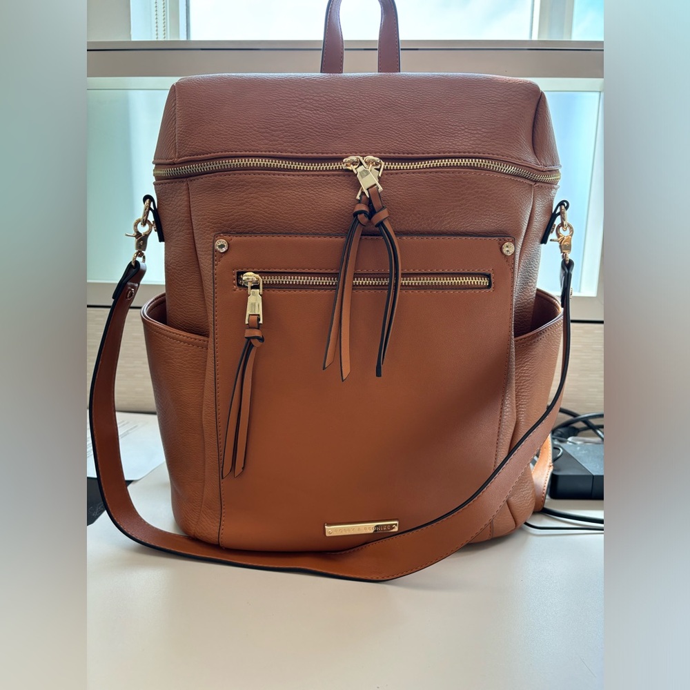 Commuter Backpack in Cognac - Poppy & Peonies